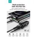 Devia Smart Series Mini 30W PD+QC USB+Type-C autós töltő adapter - fehér