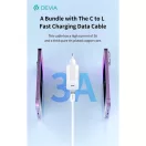 Devia Smart Series 30W GaN PD+QC hálózati gyorstöltő adapter + Type-C/Lightning kábel - fehér