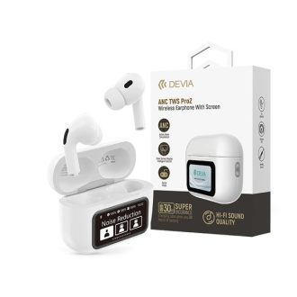   Devia TWS-Pro2 with Screen ANC Bluetooth sztereó headset - fehér
