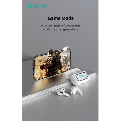 Devia TWS-Pro2 with Screen ANC Bluetooth sztereó headset - fehér