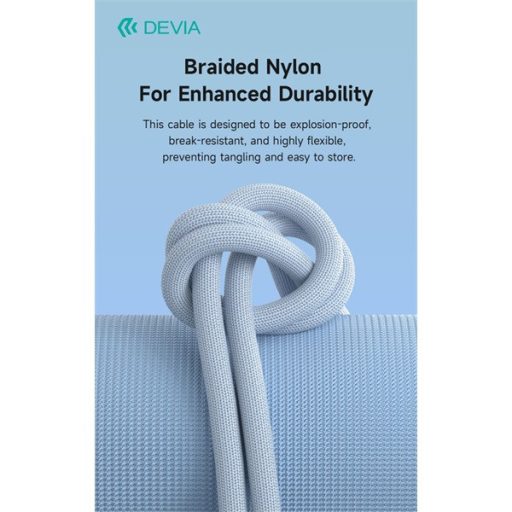 Devia Smart Series Woven 60W PD Type-C/Type-C adat- és töltőkábel 1m - pink