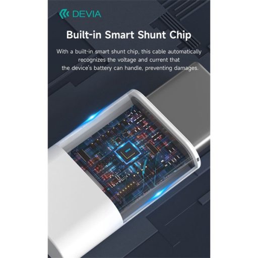 Devia Smart Series Woven 60W PD Type-C/Type-C adat- és töltőkábel 1m - pink