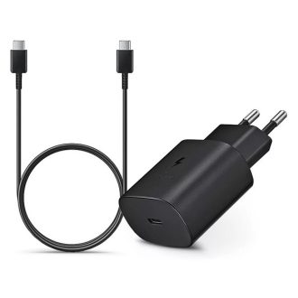  Samsung gyári hálózati töltő adapter Type-C bemenet 1 m-es Type-C kábel  25W  EPTA800EBE  EPDA705BBE  fekete ECO csom
