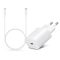 Samsung gyári hálózati töltő adapter TypeC bemenet 1 m TypeC kábel  25W  EPTA800EWE  EPDA705BWE  fehér ECO csom