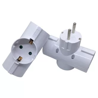   BLACKBIRD Hálózati Dugalj elosztó 250V, Max:3500W 3x16A/250V GZB03 gyerekvédelem, Fehér