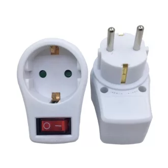   BLACKBIRD Hálózati Dugalj elosztó 250V, Max:3680W 1x16A/250V GBK-01/01A gyerekvédelem + kapcsoló, Fehér