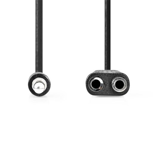 Nedis CAGB22100BK02 sztereo audio kábel, 3,5 mm sztereo jack dugó - 2x 3,5 mm jack aljzat, 0,20m