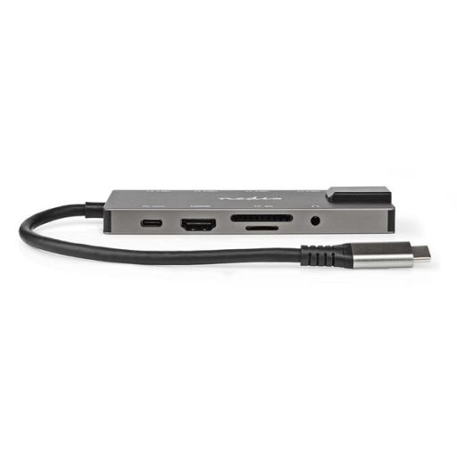 Nedis CCBW64775AT02 USB-C (USB) dokkoló (HUB) - multi port, USB 3.2 Gen 1, USB-C 100W PD, HDMI, RJ45, SD kártyaolvasó