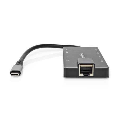 Nedis CCBW64775AT02 USB-C (USB) dokkoló (HUB) - multi port, USB 3.2 Gen 1, USB-C 100W PD, HDMI, RJ45, SD kártyaolvasó