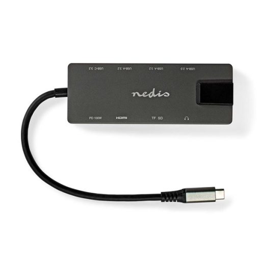 Nedis CCBW64775AT02 USB-C (USB) dokkoló (HUB) - multi port, USB 3.2 Gen 1, USB-C 100W PD, HDMI, RJ45, SD kártyaolvasó