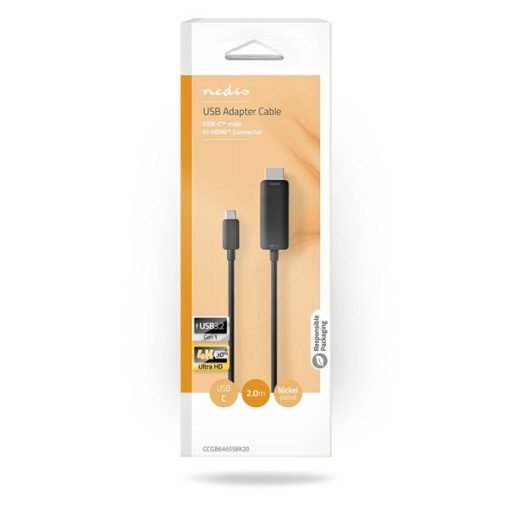 Nedis CCGB64655BK20 USB 3.2 Gen 1, USB-C (USB C) - HDMI 4K@60Hz, 2m