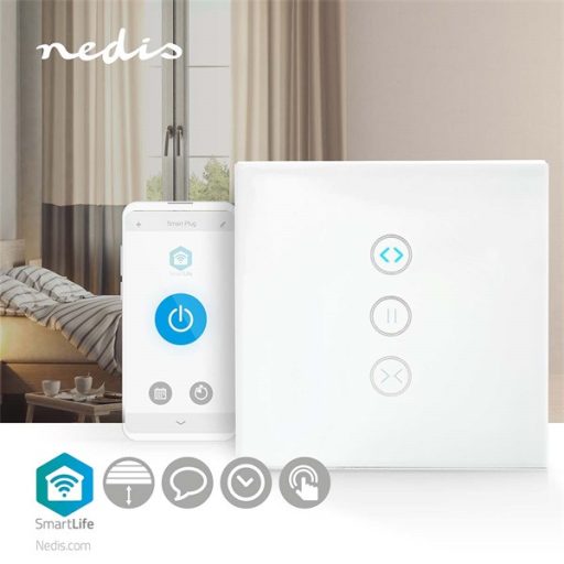 Nedis WIFIWC10WT Wi-Fi függöny, redőny, napellenző vezérlő kapcsoló, 300 W, Android / IOS, Smart life család tagja