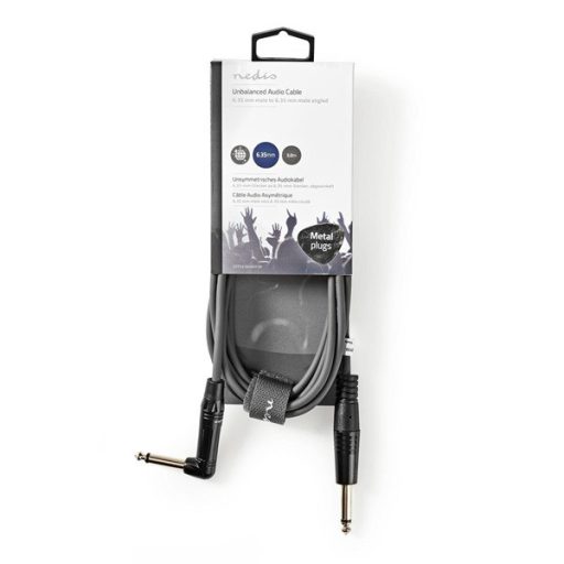 Nedis COTH23005GY30 félprofi audio kábel, 6,35mm mono jack dugó - dugó, hossz 3m, rugalmas