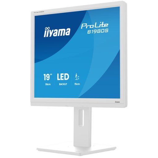 iiyama Prolite monitor, TN,  19", 1980S-W1, 1280x1024, 5:4, 250cd, 3ms, HDMI/DP, fehér