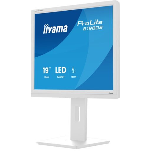 iiyama Prolite monitor, TN,  19", 1980S-W1, 1280x1024, 5:4, 250cd, 3ms, HDMI/DP, fehér