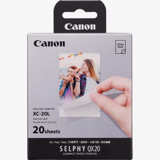 CANON Fotópapír + Tinta, XC-20L, 20db 54 x 85mm, QX20