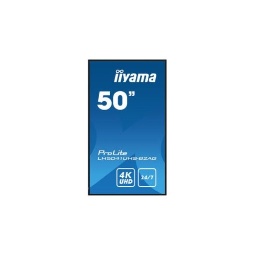 iiyama Prolite 24/7 50", 3840x2160, 16:9, 500cd/m2, 9,5ms,5000:1, HDMIx3/VGA/USB/RS232C/RJ45/IR, LH5041UHS-B2AG