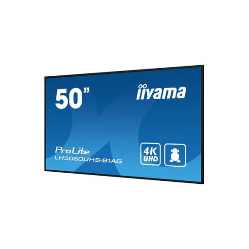 iiyama Prolite IPS 24/7 49,5", 3840x2160, 16:9, 500cd/m2, 8ms,1200:1, HDMIx3/RS232C/RJ45/USBx2, LH5060UHS-B1AG