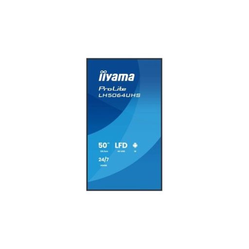 iiyama Prolite IPS 24/7 50", 3840x2160, 16:9, 500cd/m2, 6,5ms,1200:1, HDMIx2/USB-C/USBx2/RS232C/RJ45/IR, LH5064UHS-B1AG