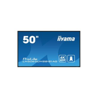   iiyama Prolite 24/7 49,5", 3840x2160,16:9, 800cd/m2, 9,5ms,5000:1, HDMIx2/DP/USBx2/RS232C/RJ45, LH5065UHSB-B1AG