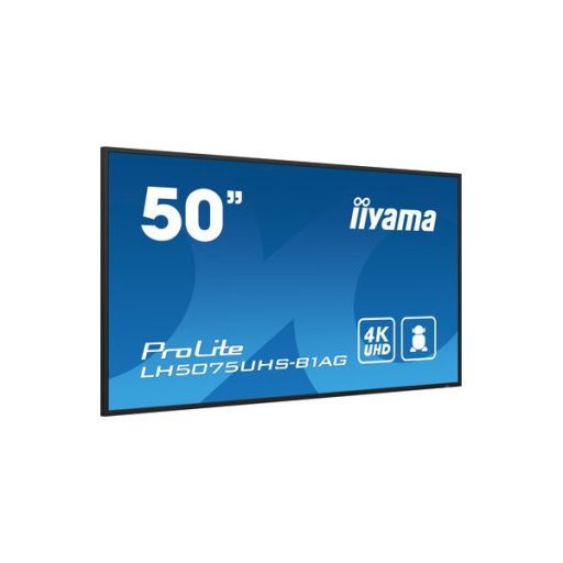 iiyama Prolite 24/7 49,5", 3840x2160,16:9, 500cd/m2, 9,5ms,5000:1, HDMIx3/DPx2/USBx2/RS232C/RJ45/IR LH5075UHS-B1AG