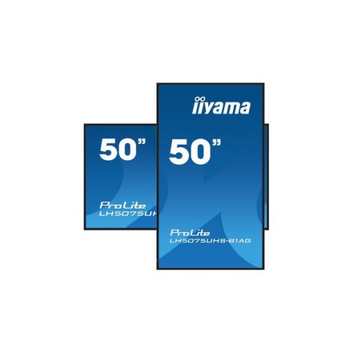iiyama Prolite 24/7 49,5", 3840x2160,16:9, 500cd/m2, 9,5ms,5000:1, HDMIx3/DPx2/USBx2/RS232C/RJ45/IR LH5075UHS-B1AG
