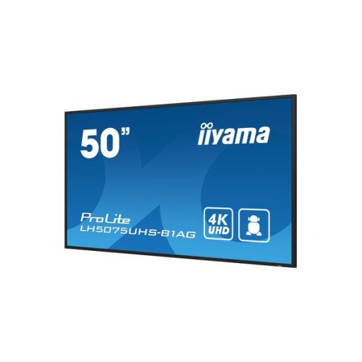 iiyama Prolite 24/7 49,5", 3840x2160,16:9, 500cd/m2, 9,5ms,5000:1, HDMIx3/DPx2/USBx2/RS232C/RJ45/IR LH5075UHS-B1AG