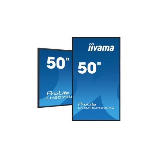iiyama Prolite 24/7 49,5", 3840x2160,16:9, 500cd/m2, 9,5ms,5000:1, HDMIx3/DPx2/USBx2/RS232C/RJ45/IR LH5075UHS-B1AG