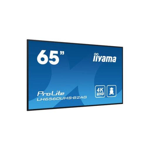 iiyama Prolite 24/7 64,5", 3840x2160,16:9, 500cd/m2, 6,5ms,5000:1, HDMIx3/USBx2/RS232C/RJ45, LH6560UHS-B2AG