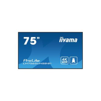   iiyama Prolite IPS 24/7 74,5", 3840x2160,16:9, 800cd/m2, 8ms,1200:1, HDMIx2/DP/USBx2/RS232C/RJ45 LH7565UHSB-B1