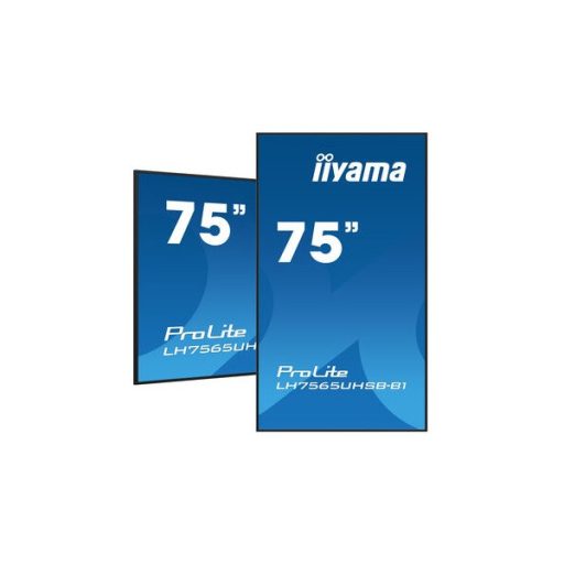 iiyama Prolite IPS 24/7 74,5", 3840x2160,16:9, 800cd/m2, 8ms,1200:1, HDMIx2/DP/USBx2/RS232C/RJ45 LH7565UHSB-B1