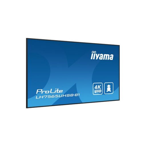 iiyama Prolite IPS 24/7 74,5", 3840x2160,16:9, 800cd/m2, 8ms,1200:1, HDMIx2/DP/USBx2/RS232C/RJ45 LH7565UHSB-B1
