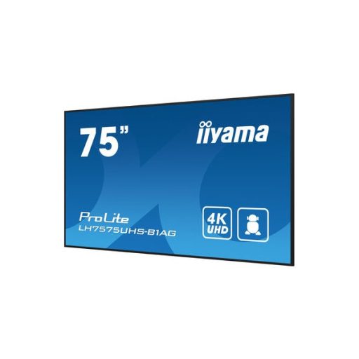 iiyama Prolite IPS 24/7 75", 3840x2160,16:9, 500cd/m2, 8ms,1200:1, HDMIx3/DPx2/USBx2/RS232C/RJ45/IR LH7575UHS-B1AG