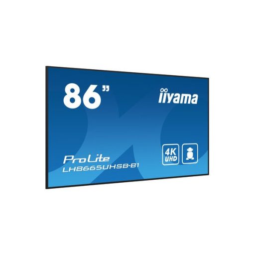iiyama Prolite IPS 24/7 86", 3840x2160,16:9, 800cd/m2, 8ms,1200:1, HDMIx2/DP/USBx2/RS232C/RJ45 LH8665UHSB-B1