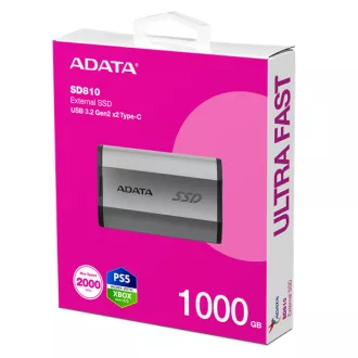 ADATA SSD Külső USB 3.2 1TB SD810, Type-C, Szürke