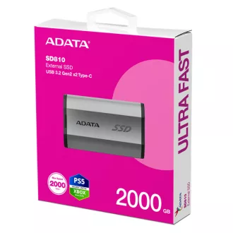 ADATA SSD Külső USB 3.2 2TB SD810, Type-C, Szürke