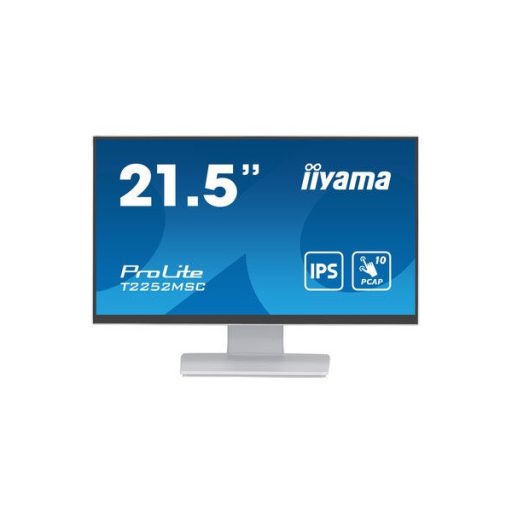 iiyama touch IPS monitor, 21,5", 1920 x 1080, 16:9, 250cd, 5ms, 1000:1, HDMI/DP/USBx2, T2252MSC-W2