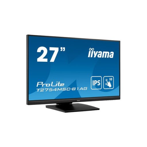 iiyama touch IPS monitor, 27", 1920 x 1080, 16:9, 300cd, 4ms, 1000:1, VGA/HDMI/USB, T2754MSC-B1AG