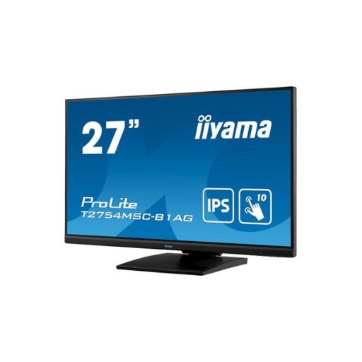 iiyama touch IPS monitor, 27", 1920 x 1080, 16:9, 300cd, 4ms, 1000:1, VGA/HDMI/USB, T2754MSC-B1AG