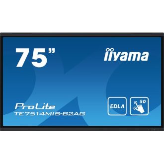   iiyama 24/7 interaktív kijelző, 75" , 3840 x 2160, 16:9, 450cd, 8ms, 5000:1,HDMIx5/DP/USB-Cx3/USBx6/RS-232c/RJ45x2/IR
