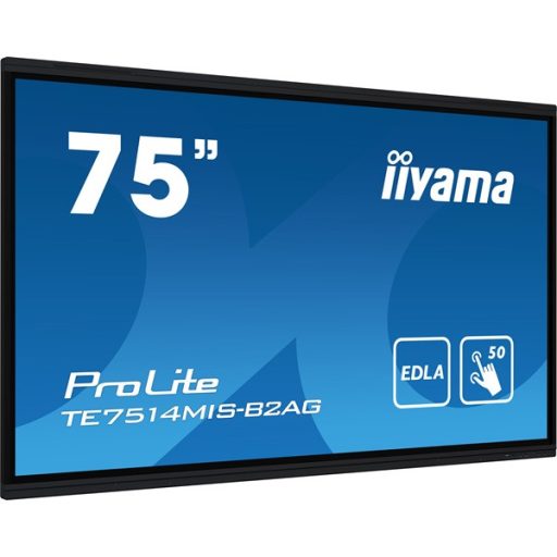 iiyama 24/7 interaktív kijelző, 75" , 3840 x 2160, 16:9, 450cd, 8ms, 5000:1,HDMIx5/DP/USB-Cx3/USBx6/RS-232c/RJ45x2/IR