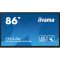 iiyama 24/7 interaktív kijelző, 85,6" , 3840 x 2160, 16:9, 400cd, 8ms, 4000:1,VGA/HDMIx4/USB-C/USBx5/RS-232c/RJ45x2/IR