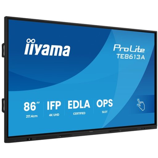 iiyama interaktív kijelző, 85,6" , 3840 x 2160, 16:9, 450cd, 8ms, 1200:1, HDMIx3/DP/USB-Cx2/USBx5/RS-232c/RJ45x2