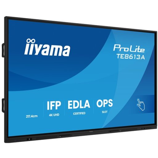 iiyama interaktív kijelző, 85,6" , 3840 x 2160, 16:9, 450cd, 8ms, 1200:1, HDMIx3/DP/USB-Cx2/USBx5/RS-232c/RJ45x2