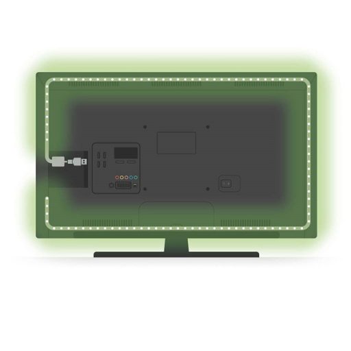 Nedis BTLS20RGBW RGB/meleg fehér Bluetooth LED szalag, IP20, 2m, 2700 K, 380 lm, Android™ / IOS, TV háttérvilágítás