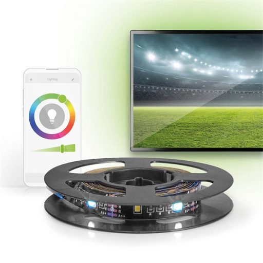 Nedis BTLS20RGBW RGB/meleg fehér Bluetooth LED szalag, IP20, 2m, 2700 K, 380 lm, Android™ / IOS, TV háttérvilágítás