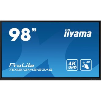   iiyama 24/7 interaktív kijelző, 97,5" 3840 x 2160, 16:9, 400cd, 8ms,1200:1,VGA/HDMIx4/USB-C/USBx5/RS-232c/RJ45x3/IR
