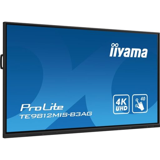 iiyama 24/7 interaktív kijelző, 97,5" 3840 x 2160, 16:9, 400cd, 8ms,1200:1,VGA/HDMIx4/USB-C/USBx5/RS-232c/RJ45x3/IR