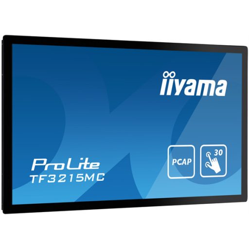 iiyama 24/7 touch monitor, 31,5", 1920 x 1080, 16:9, 500cd, 8ms, 3000:1, VGA/HDMI/DP TF3215MC-B2