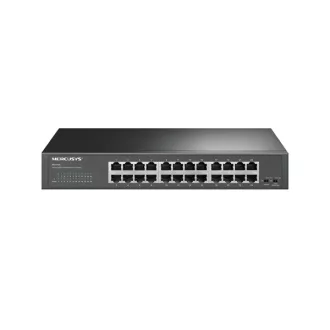   MERCUSYS Switch 24x1000Mbps, Fémházas Asztali/Rackes, MS124GS